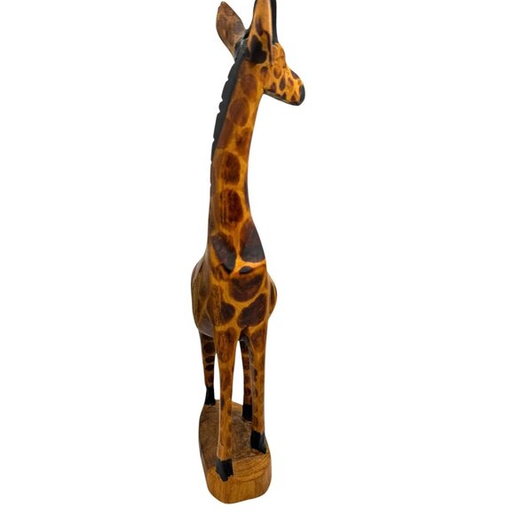 Hand-Carved Wooden Giraffe Figurine Set - Picture 6 of 16